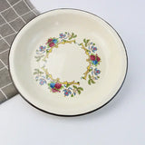 European and American thick enamel plate, classic fruit plate, 20/24 cm, large cutlery, garden, enameled kitchen plates durable