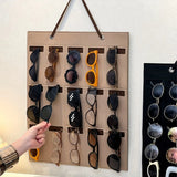 Wall Mounted Sunglasses Display Stand 15 Hole Mirror Frame Organizers Space Saving Eyeglass Storage Rack Multi Slot Design