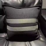 American Luxury Cotton Cushion Cover Geometric Striped Black Thickened Sofa Throw Pillow Cover Decorative Living Room Home Decor
