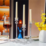 Glass Candle Holder Crystal Diamond Candle Holder 3Pcs Home Candlestick Creative Wedding Decor Crafts Desktop Ornaments Gifts