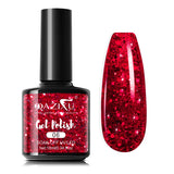 10ml Glitter Red Color Nail Gel Polish Semi-permanent Varnish Soak Off UV LED Nail Art Varnish For Salon & Home Winter