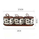 3pcs Ceramics Jars Lid Coffee Bean Storage Container‌ Dustproof and Moisture-proof with Cover Kitchen Organizer Jars for Spices