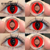 EYESHARE 1Pair Cosplay White Lenses Halloween Color Contact Lenses Red Eye Makeup Lenses Crazy Contact Lenses Black Eyes Lens