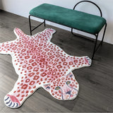 Pink Leopard Carpet Special-shaped Home Decor Rug Funny Animal Pattern Rugs Bedroom Soft Living Room Bedside Area Floor Mat