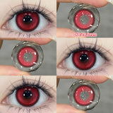 2pcs/pair Cyber Series Halloween Colored Contact Lenses for Makeup Eyes Big Pupils Red Contact Lenses Brown Lens Myopia