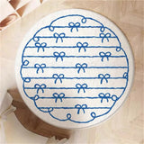 Round Bowknot Pattern Bedroom Rug Cartoon Cute Living Room Carpet Polyester Cozy Decoration for Girls Home Bedroom