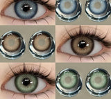 1Pair Color Contact Lenses for Eyes Natural Brown Lenses Fashion Blue Lenses Green Eye Contacts Yearly Use Eye Lens