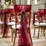 50-10pieces 200x75cm gauze Chair Back Veil Wedding Chair Sashes Wedding Chair Bows Covers Ribbon Party XMS Aisle Chair Decor