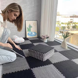 12Pcs Soft Plush Foam Floor Mat Interlocking Carpet Tile Non Slip Thick Play Mat for Living Room Bedroom Kids Room Home Decor