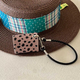 Luxury leather leopard print earphone bag case for airpods 1 2 3 4 pro 2 protection cover with bracelet fall prevention couple