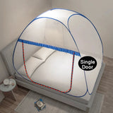 Mongolian Yurt Foldable Mosquito Net Tent No Assembly Required, Breathable Polyester Fabric, with Single or Double Doors