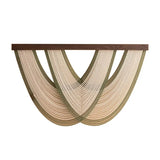 Ikeehome  Wooden Arc-shaped Decorative Tapestries, Home Living Room Wall Hangings, Hand-woven Decorative Tapestries 100x70cm/100x60cm