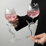 Romantic Rose-Shaped Glass Wine Glasses Drinkware Home Kitchen Bar Party Cocktail Glasses Decorative Beverage Cup Tableware Gift