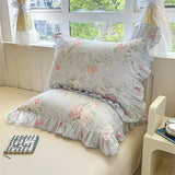 2pcs Flower Prints Ruffles 100% Cotton Pillowcases 48x74cm Sizes Cushion Cover for Bed Floral Style Adults Kids Pillowslip 베개커버