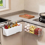 Transparent/White Cabinet Door Storage Basket Retractable Hanging/Free-standing Onion Storage Box Space Saving Multifunctional