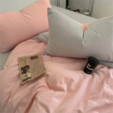 Solid Color Bedding Set Twin Full Queen Size Bed Flat Sheet Soft Kids Adults Duvet Cover Set Quilt Cover Pillowcases Bed Linen