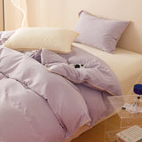 Bedding Set INS Girls Striped Soft Washed Cotton Bed Sheet Queen King Size Duvet Set  Comforter Set Pillowcase Bed Linens