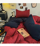 Solid Color Bedding Set Kids Adults Twin Full Queen Size Bed Flat Sheet Soft Duvet Cover Set Quilt Cover Pillowcases Bed Linen