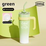 1200ml Large-Capacity Insulated Cup with a Antibacterial ceramic Inner Liner and an Attached Straw，car cup，water bottle