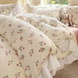 INS Princess 2025 New Style Bedding Sets Sweat Bow Quilt Cover Romantic Bedclothes Decor Woman Bedroom Duvet Cover Set 4pcs