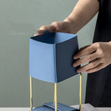 Nordic Leather Make Up Brush Storage Box Jewelry Storage Bag Leather Metal Box Desktop Storage Box Decoration