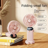 Usb Handheld Fan Mini Portable Student Small fFan Digital Display Folding Fragrance Rechargeable Desktop Electric Fan