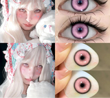 1 Pair Fashion Pink Cosplay Anime Lenses Color Contact Lenses for Eyes with Diopter Myopia Big Eyes High Quality Lenses