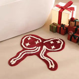 Christmas Butterfly Festival Bedroom Rug Apple Bathroom Mat Tidy Bedside Carpet Foot Pad Bathmat Doormat Aesthetic Home Room