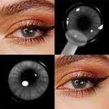 Eyes Contacts Colored Contact Lenses Lens Small Pupil Enlarging Beauty Cosmetics Blue Grey Daily 14.2mm 2Pcs 1 Year