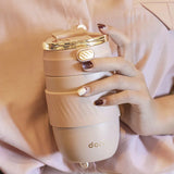 380ml Women's Small Thermal Water Bottle With Handle,Double-layer Stainless Steel Vacuum Flasks,Drinking set,Pocket Thermos Cup
