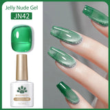Transparen Gel Nail Polish Pink Jelly Nude Semi Transparent French Nail Camouflage UV Gel Varnish Soak Off Nail Art