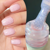 10ml Snow Glitter Gel Nail Polish Pink Milky White Jelly Sequins  Semi Permanent Nails Art Design Varnish Manicure