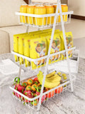New Portable Iron Kitchen Storage Rack Multifunctional Fruit Basket Multi-layer Snack Storage Shelf