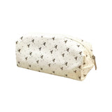 1 Beautiful Canvas Pencil Pouch, Creative Bow Pattern Zipper Pencil Pouch and Desk Organizer, Essential School Supplies