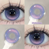 1 Pair Myopia Fashion Lens Prescription Colored Contact Lenses Beauty Pupils Purple Eye Lenses Blue Eye Color Lenses