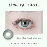 Yearly Green Iris Colored Contact Lenses 1 Pair with Natural Pupil Color And Prescription 0-8 Degrees Annual  Make Up