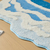 Soft Tufting Scenic Bathroom Mat Ocean Wave Bedroom Carpet Anti-slip Rug Doormat Foot Dry Tidy Pad Aesthetic Home Room Decor