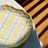 1 Piece Hand Pinch Ceramic Plate Irregular Cooking Sushi Cheese Snack Plate Flatware Vintage Lovely Floral Patterns Plateware