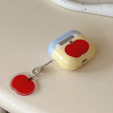 New Cute Red Apple Pattern Gloss Shockproof Protective Cover Case For AirPods 1 2 3 4 Pro 2 Earphone Bluetooth Earphone Shell