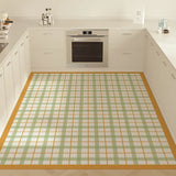 Carpet for Kitchen Vinyl Carpets Pvc Waterproof Floor Mat Leather Oil-proof Non-slip Mats Green Plaid Rug Home Decoration Rugs