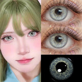 2 Pairs 6 Months Disposable Colored Contact Lenses Green Anime Cosplay Soft Contacts Lenses for Daily Party Eye Beauty