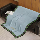 Retro Color Blocking Winter Lamb Fleece Blankets Wide Flannel Bedroom Sofa Soft Breathable Warm Cover Sofa Blanket for Bed Gifts