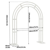 260CM Tall White Wedding Arch Stand Metal Backdrop Garden Arch Frame Pergola Stand Pergola Venues Party Decoration