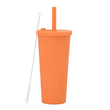 700ml,Double-Layer Straw Cup/MUG,Drinkware,Environmentally Friendly Plastic,Large Diameter,Transparent Milk Tea Cup,Holiday Gift