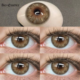 Natural Brown Colored Contact Lenses 14.5mm Big Eyes Glass Pupil Gray Lens Blue Eye Lenses for Daily&Party Makeup
