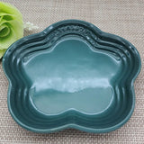 Plum Blossom Small Plate 14cm Sauce Plates French Cool Color Cake Dish Gradual Spit Bone Dishs Tableware Ceramic Dessert