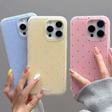 Cute Cartoon Wave Point Candy Color Case for iPhone 16 15 14 17 Pro Max 12 13 17 Air Polka Dot Soft Silicone Ins Korean Cover