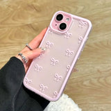 Cute Bowknot Soft Clear Phone Case For iPhone 15 14 13 12 14 16 Pro Max Bowknot Clear Case Candy Cover