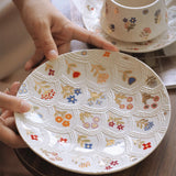 Personalized Phnom Penh Printed Cup And Saucer Plate Kitchen Supplies Cartoon Embossed Coffee Cup And Saucer Plate Suit Gift