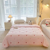Embroidered Summer Quilt Washed Cotton Girl Home Comfortable Skin Friendly Soft Air-Conditioned Thin Quilted Queen Size Blankets